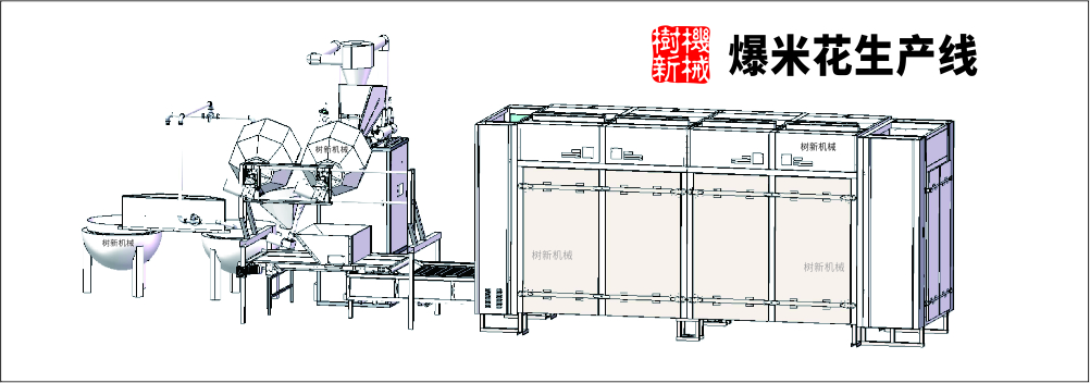 爆米花生產(chǎn)線示意圖